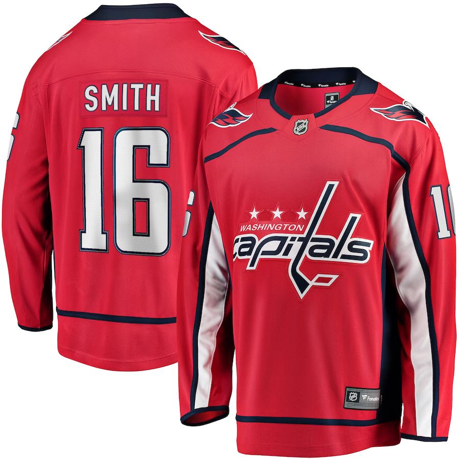 Men Washington Capitals #16 Craig Smith Fanatics Branded Red Home Breakaway NHL Jersey